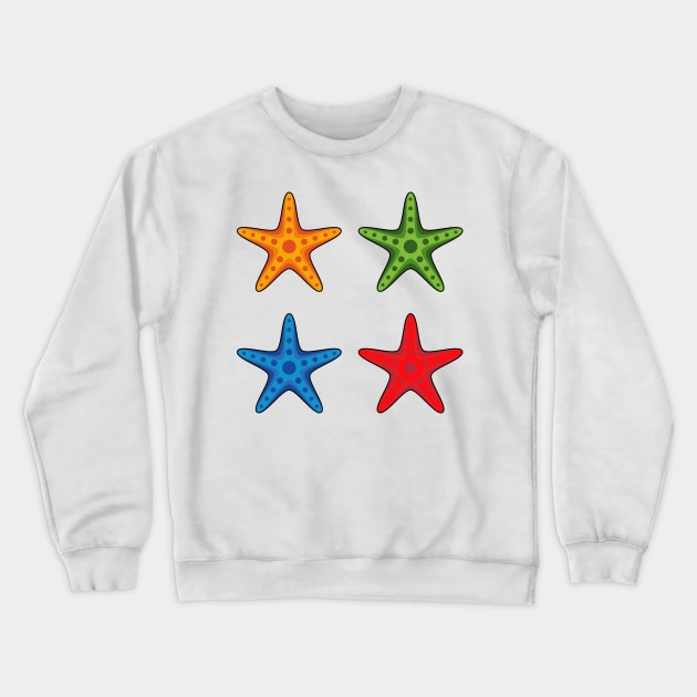 Cute Colorful Cartoon Starfish Set Crewneck Sweatshirt by BirdAtWork